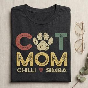 Personalized Cat Mom Shirt With Cat   Feline Lover Gift Mothers